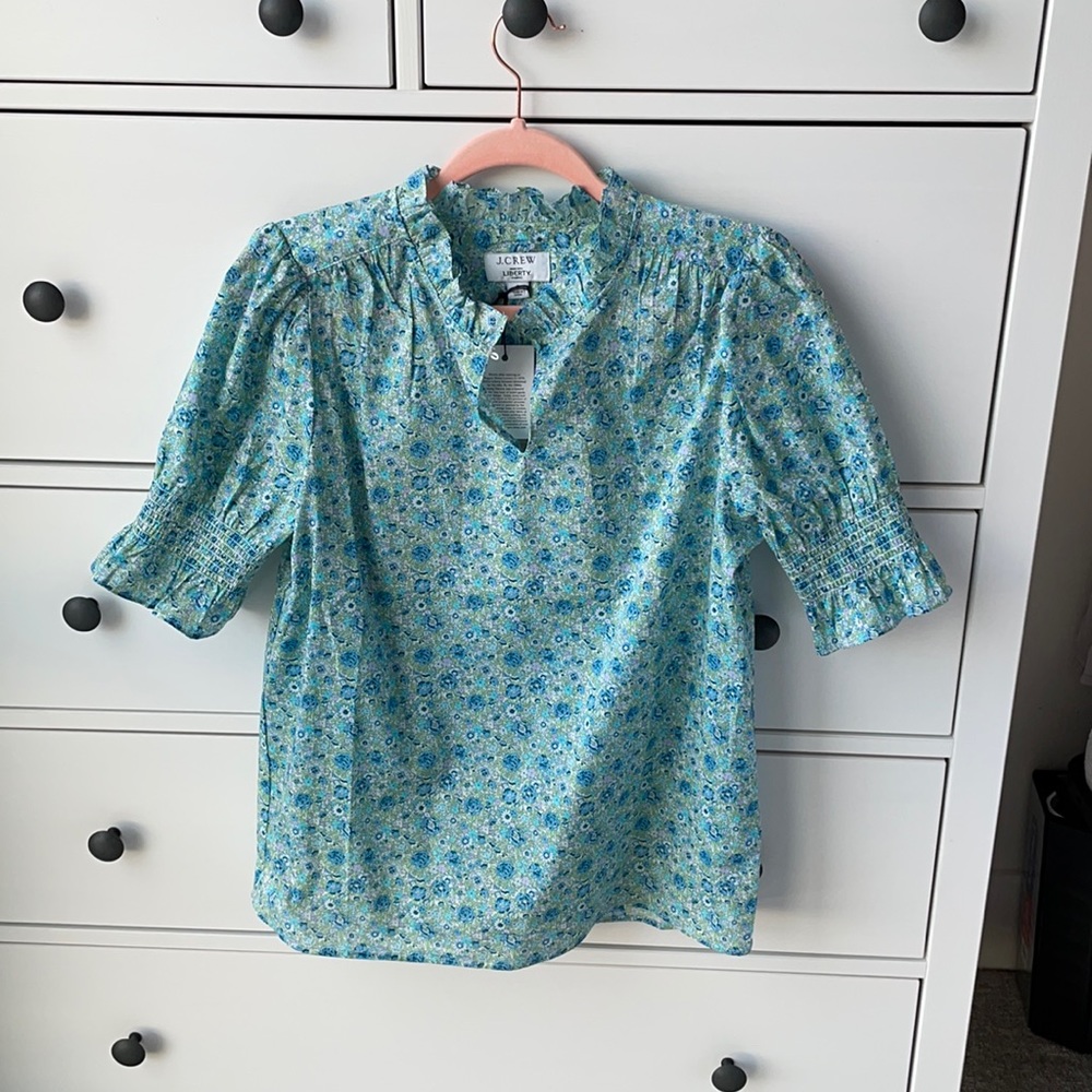 J. Crew Blue Floral Shirt